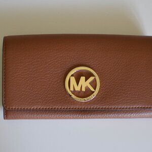 Michael Kors Fulton Flap Continental Leather Wallet - Acorn